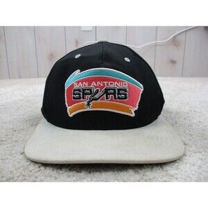 San Antonio Spurs Hat Cap Snap Back Black Mitchell & Ness NBA Basketball Mens